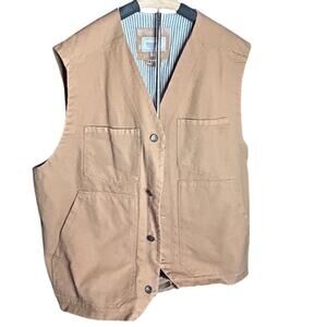 Blue Ranchwear Mens solid button-down duck canvas vest size xxl NWOT
